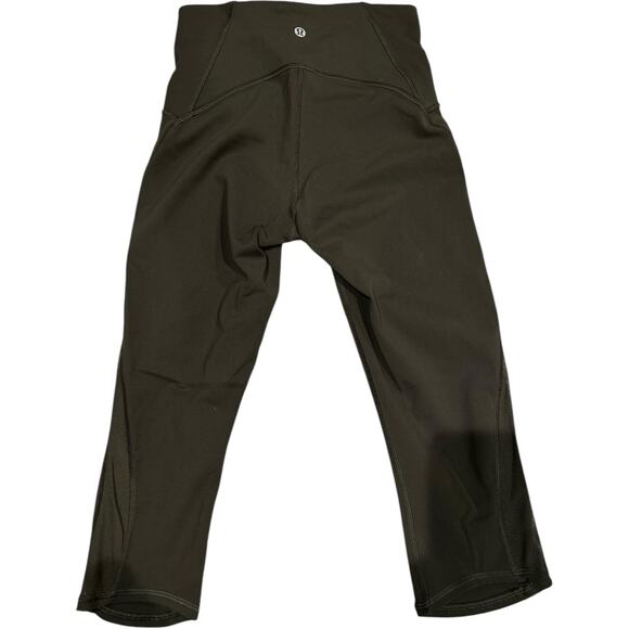 Lululemon Train Times Crop 17" Dark Olive Size 4 NEVER WORN - Picture 7 of 8